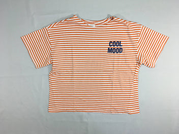 T-shirt m.c blanc rayé orange 