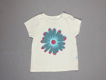 T-shirt m.c blanc fleur bleue