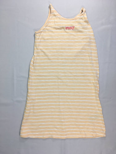 Robe s.m jersey saumon rayé blanc, moins cher chez Petit Kiwi