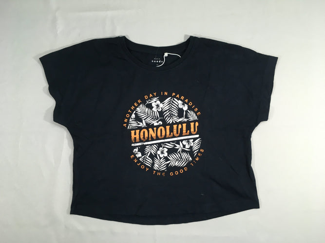Etat neuf-T-shirt m.c over size bleu marine Honolulu, moins cher chez Petit Kiwi