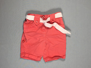 Pantalon en toile rose - ceinture rose claire
