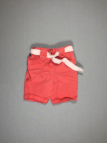 Pantalon en toile rose - ceinture rose claire, moins cher chez Petit Kiwi