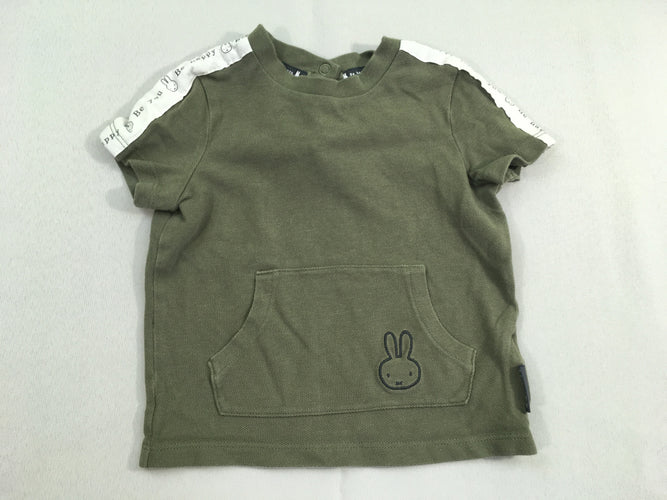 T-shirt m.c poche ventrale cotton piqué kaki Miffy, moins cher chez Petit Kiwi