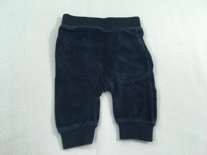 Pantalon de training velours bleu marine, moins cher chez Petit Kiwi