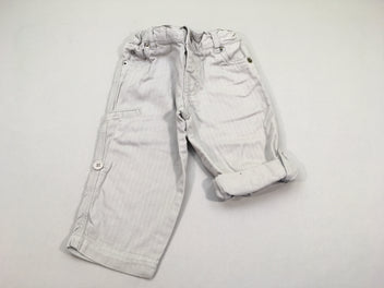 Pantalon retroussable gris chevrons
