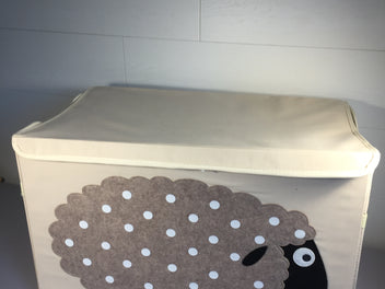 Bac pliable en carton et tissus beige- mouton - 3 sprouts