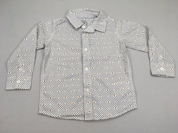 Chemise m.l blanche pois guitares