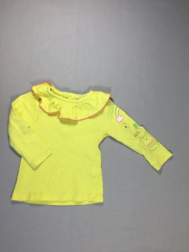 T-shirt m.l jaune - colorette et flocage manche gauche, moins cher chez Petit Kiwi