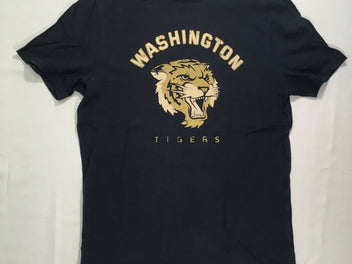 T-shirt m.c bleu marine Washington, légèrement décoloré