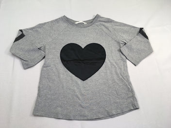 T-shirt m.l gris chiné coeur