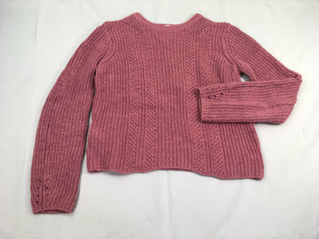 Pull mailles vieux rose