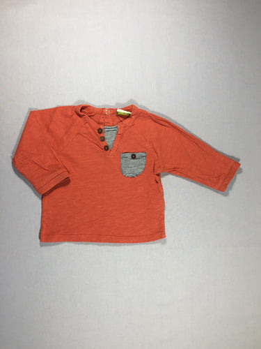 T-shirt m.l brun-orangé - poche lignée, moins cher chez Petit Kiwi