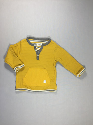 T-shirt m.l jaune - double poche aplliquée, moins cher chez Petit Kiwi