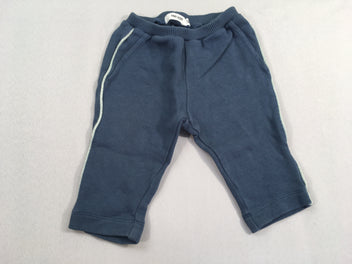 Pantalon molleton bleu bande latérale cordon