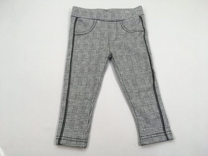 Pantalon molleton à carreaux blanc/noir, moins cher chez Petit Kiwi