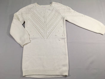 Robe m.l pull blanche ajourée