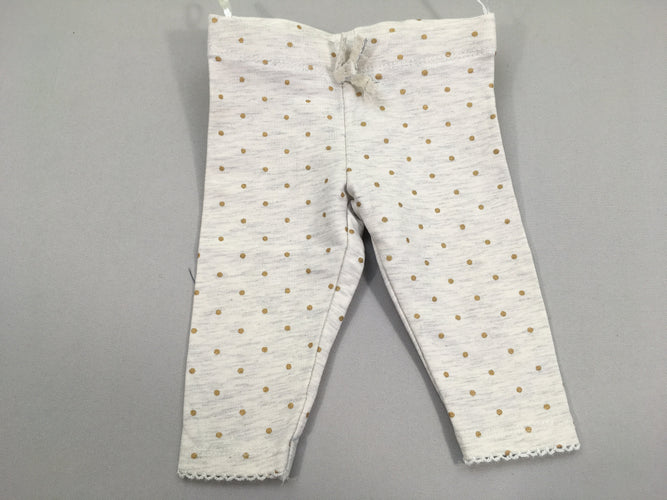 Legging épais gris chiné pois dorés, moins cher chez Petit Kiwi