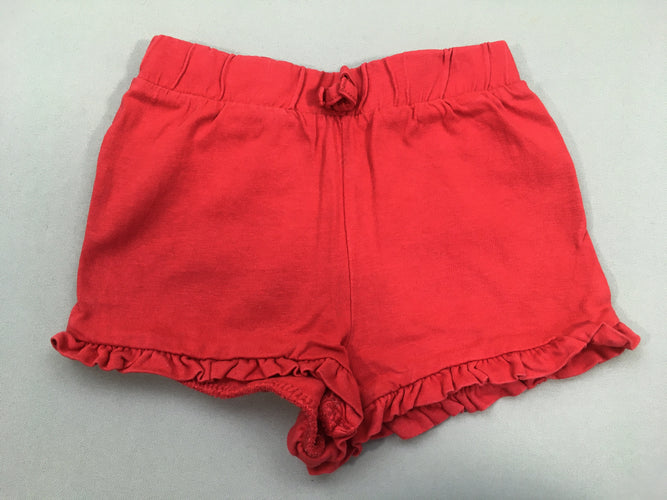 Short molleton rouge froufrous, moins cher chez Petit Kiwi