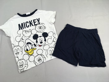 Pyjashort 2pc jersey blanc Mickey