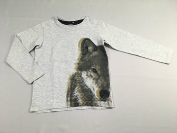 T-shirt m.l gris flammé loup