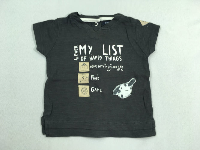T-shirt m.c gris foncé my list, moins cher chez Petit Kiwi