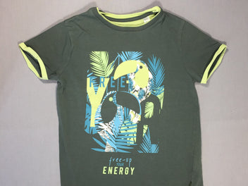 T-shirt m.c vert toucans - revers aux manches