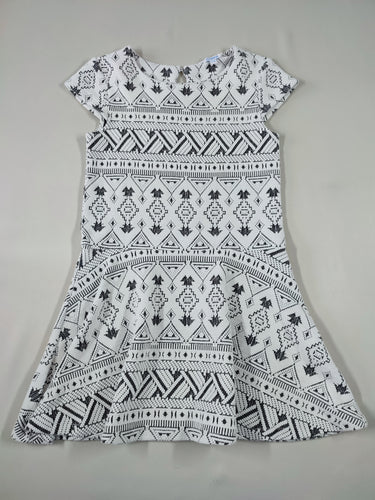 Robe m.c texturée blanche/grise à motifs géométriques, Kloane, moins cher chez Petit Kiwi