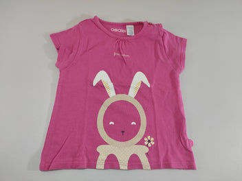 T-shirt m.c rose, lapin blanc