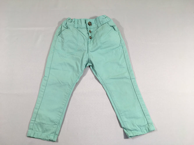 Pantalon vert d'eau, moins cher chez Petit Kiwi