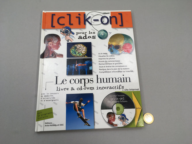 Clik-on-Pour les ados-Le corps humain-Manque le CD, moins cher chez Petit Kiwi