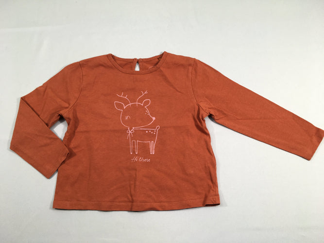 T-shirt m.l orange cerf, moins cher chez Petit Kiwi