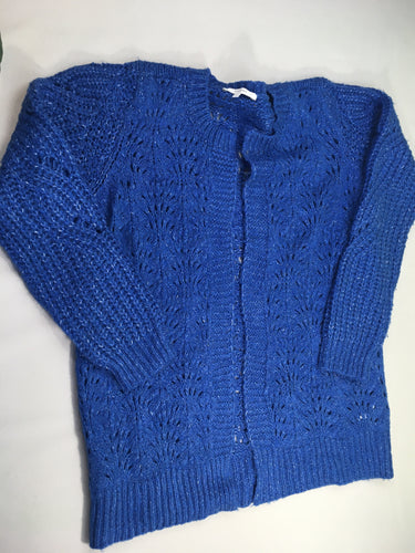 Long gilet bleu  en tricot, moins cher chez Petit Kiwi