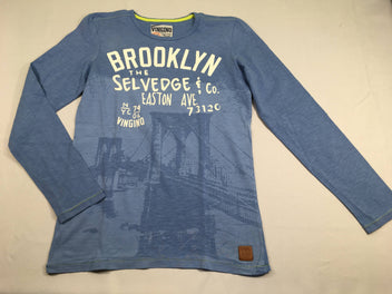 T-shirt m.l bleu flammé Brooklyn