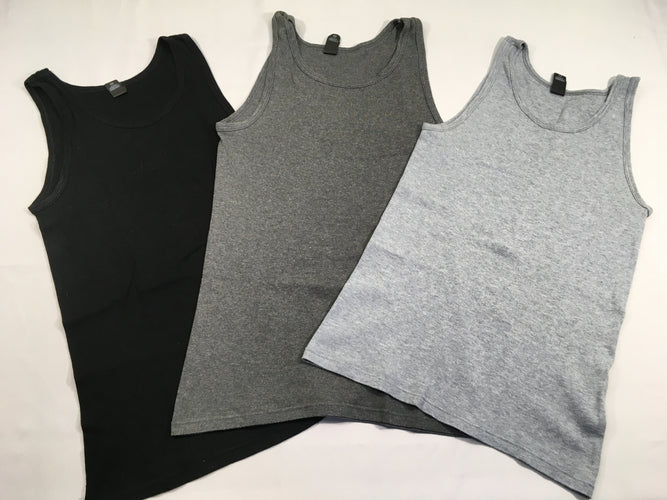 3 chemisettes s.m gris chiné/noir, moins cher chez Petit Kiwi