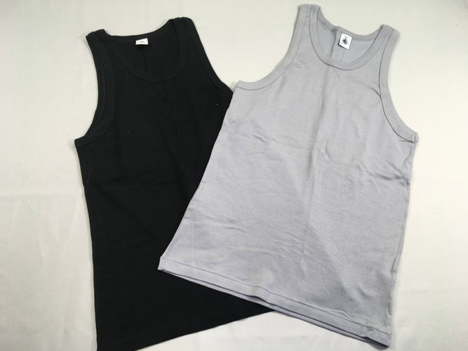 2 chemisettes s.m gris/noir, moins cher chez Petit Kiwi