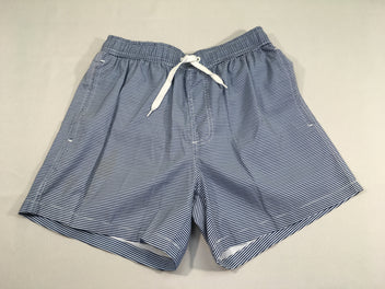 Maillot short rayé bleu marine/blanc, taille S