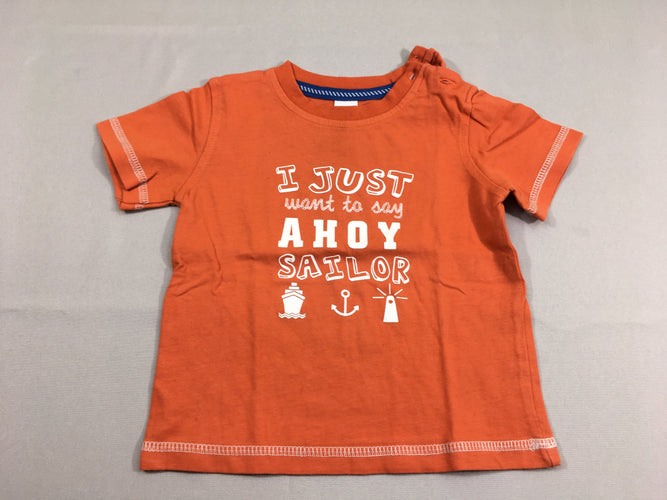 T-shirt m.c orange sailor, moins cher chez Petit Kiwi