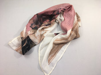 Foulard blanc motifs