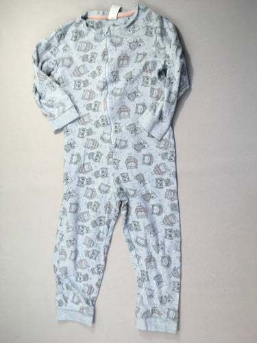 Pyjama jersey bleu hibous, moins cher chez Petit Kiwi