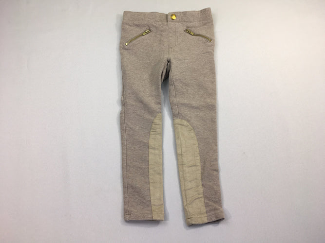 Pantalon d'équitation beige/brun zip, moins cher chez Petit Kiwi