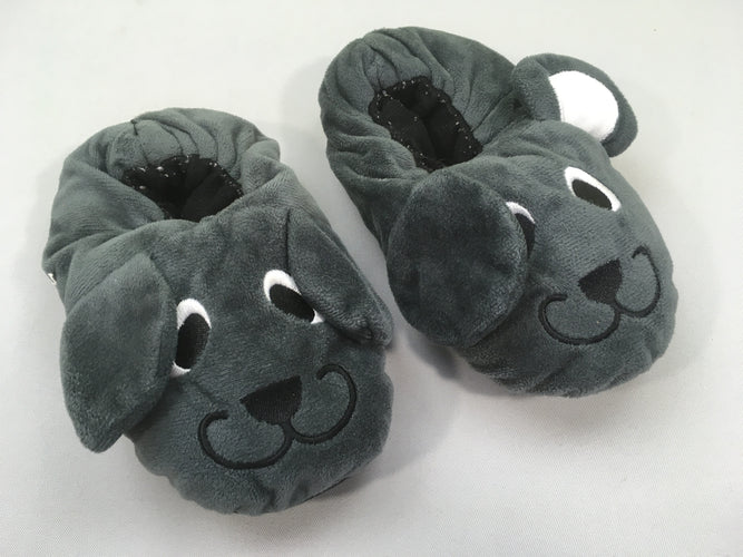 Pantoufles/chaussons gris foncé souris, moins cher chez Petit Kiwi