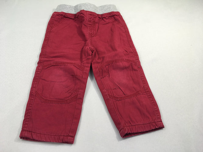 Pantalon rouge taille et chevilles élastiques doublé polar, moins cher chez Petit Kiwi