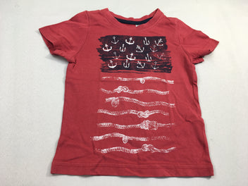 T-shirt m.c rouge encres