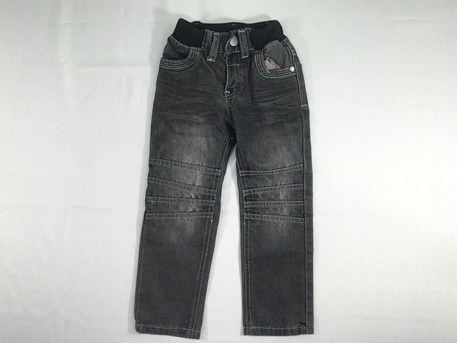 Jeans gris foncé taille élastique, moins cher chez Petit Kiwi