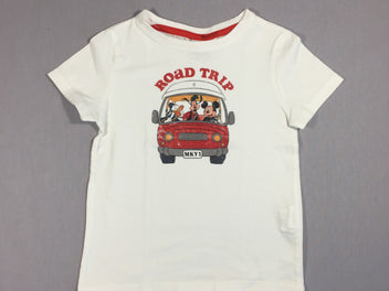 T-shirt m.c blanc - van rouge Mickey 