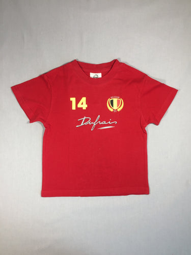 T-shirt m.c rouge - foot - Belgique/Brazil 14 - flocage surprise à l'intérieur, moins cher chez Petit Kiwi