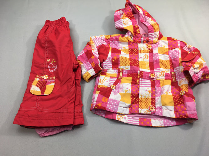 Veste à capuche rose bonbons surés + Pantalon fuchsia Gagou Tagou, moins cher chez Petit Kiwi