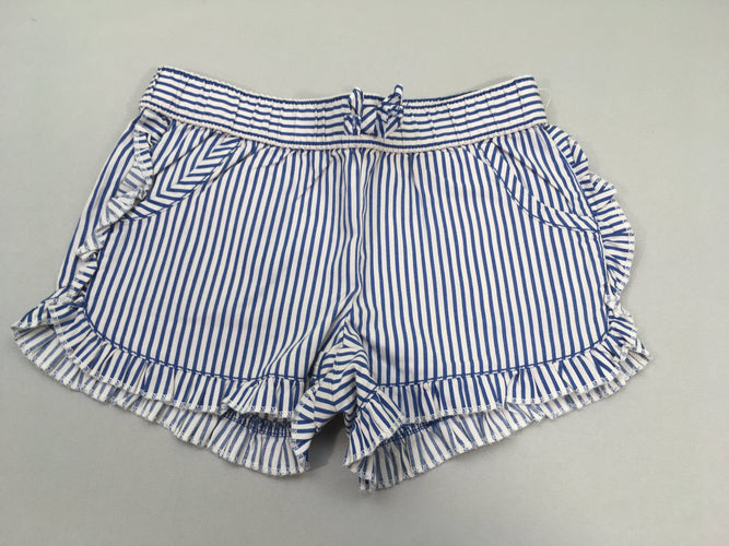 Short blanc rayé bleu, moins cher chez Petit Kiwi