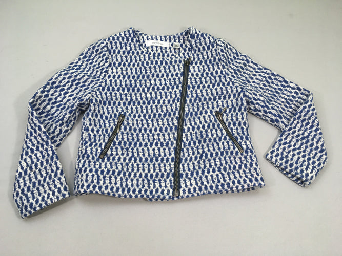 Gilet-blazer zippé blanc/bleu, moins cher chez Petit Kiwi