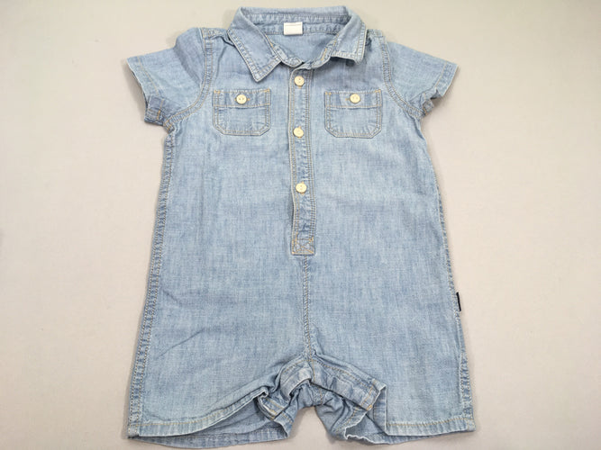 Combishort denim chemise, moins cher chez Petit Kiwi